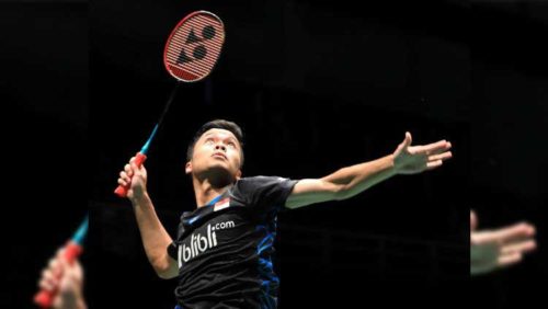Anthony Sinisuka Ginting gunakan raket Yonex